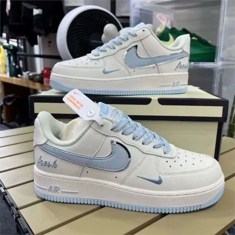 Кроссовки AF1 Air Force One, сине-голубая отделка, повседневный студенческий стиль