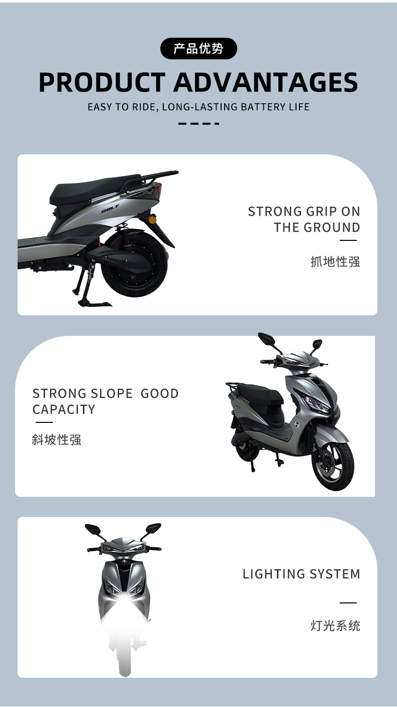 Super Eagle electric motorcycle, a long-range, three-wheeled electric vehicle designed for adult commuting and cross-border transportation