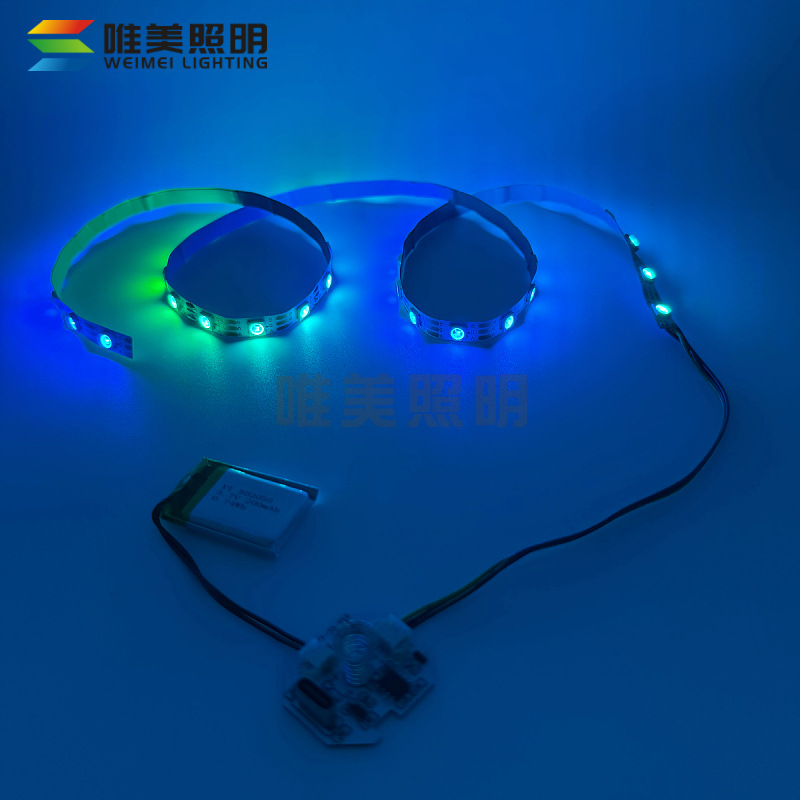 5V RGB LED Işık Şeridi Sınır Ötesi Parlak Badminton Raket Işık Şeridi USB Şarjlı Dokunmatik Anahtar PCBA Çözümü