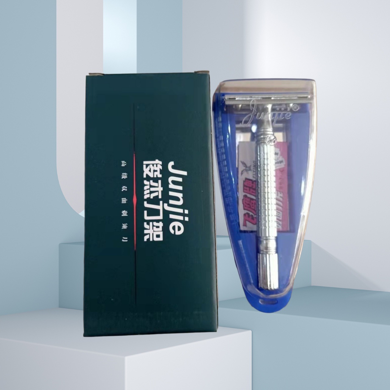 Manual Razor Holder, Old-Fashioned Double-Sided Razor with Blades, Shaving Razor, 2003 Model, Durable for Home Use, Hair Removal