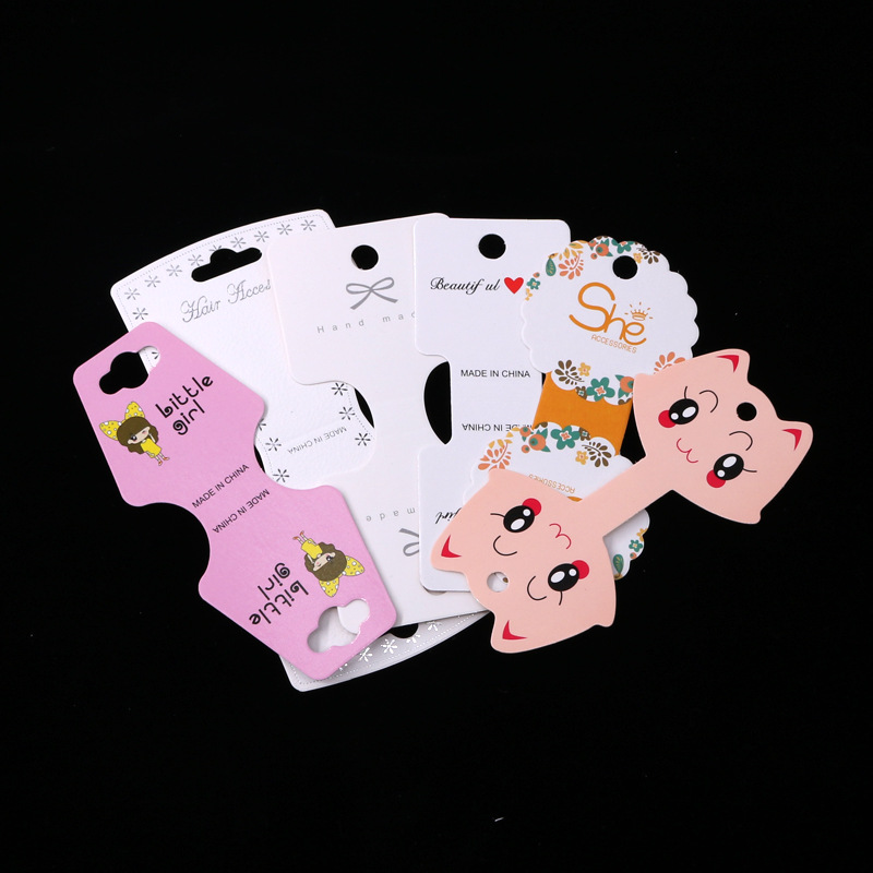 厂家现货项链对折卡纸 饰品头绳对折卡片手链包装卡纸批发