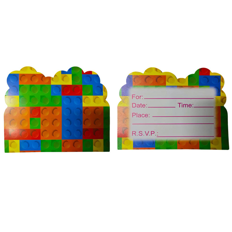 Bloques de construcción fiesta de cumpleaños traje de juego de los niños taza de papel cuadrado fiesta de cumpleaños suministros Amazon vajilla de cumpleaños fábrica