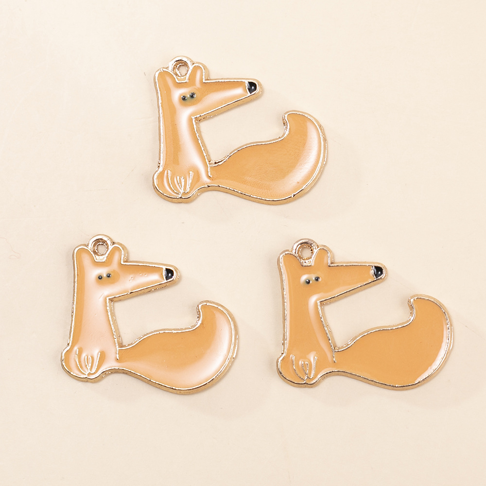 10 Pcs/package Cartoon Style Cute Fox Alloy Enamel Pendant Jewelry Accessories display picture 8