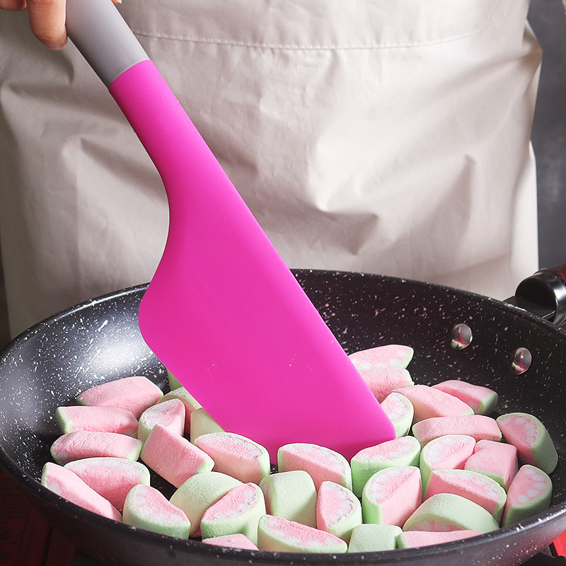 Raspador de silicona de borde suave grande de 10 pulgadas, crema batida de pastel resistente a altas temperaturas, herramienta de horneado de raspador de borde suave grande