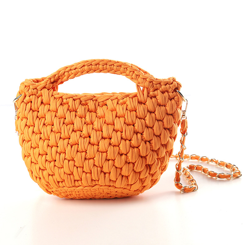 Women's Large Woven Fabric Solid Color Cute Weave Square Zipper Straw Bag display picture 1