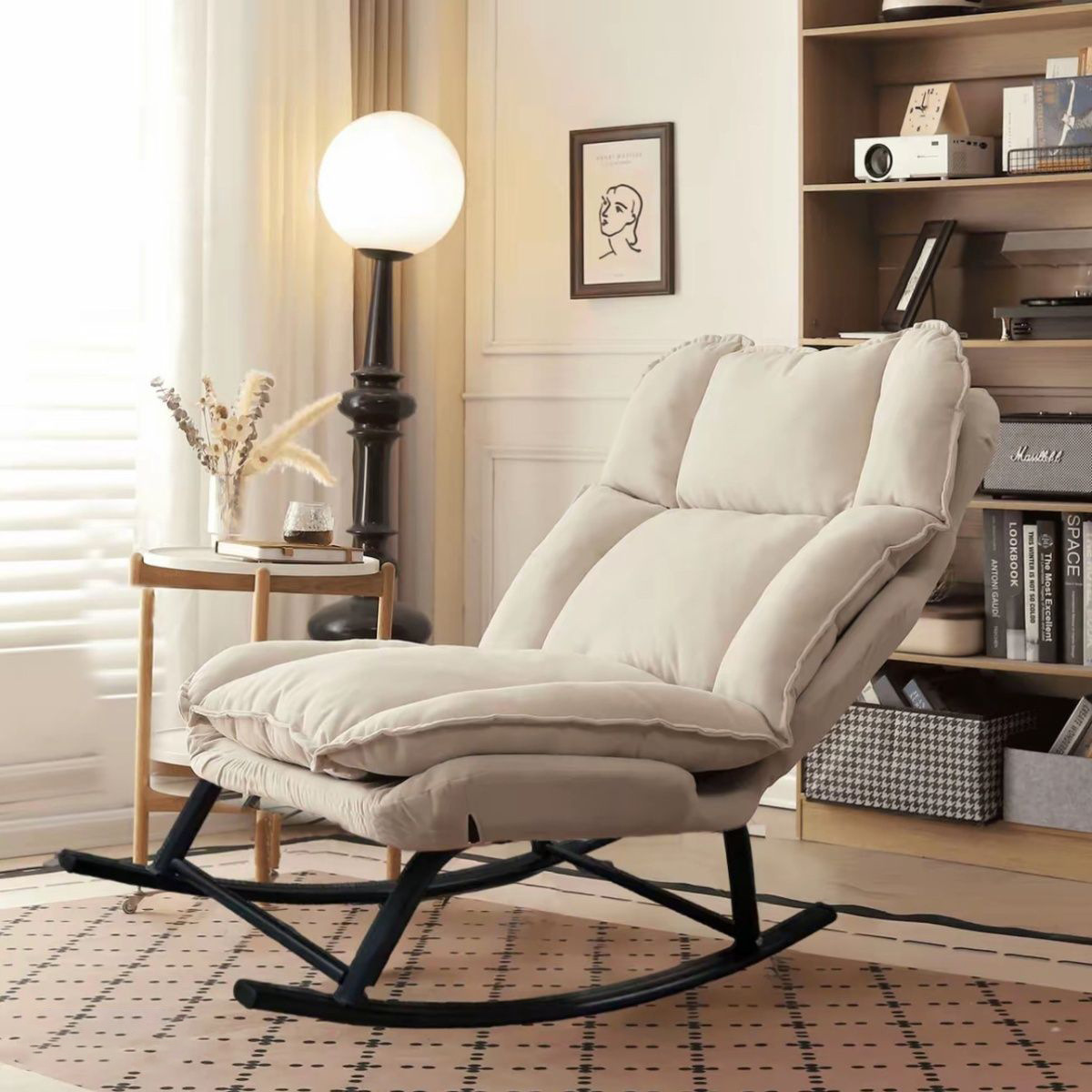 Silla de mecedor de nube sala de estar casera balcón silla de relajación silla de almuerzo silla de mecedor de una sola persona