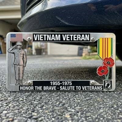 New Foreign Trade Product: Vietnam Veteran Tribute License Plate Frame Decoration Vietnamlicenseplateframe