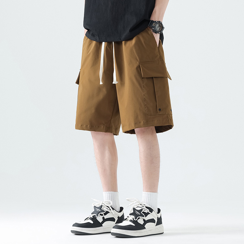 2026 Summer New Trendy Brand Work Shorts Unisex Large Pocket Outdoor Shorts Men's Multi-Pocket Solid Color