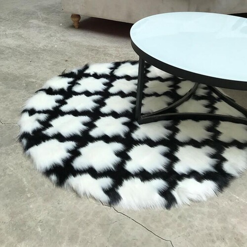 Simple round carpet bedroom living room bedside hanging basket hanging chair computer chair hairy cute girl photo taking floor mat