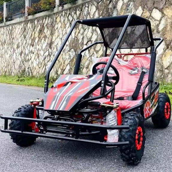 Padres e hijos para dos pequeños kart adultos pueden hacer lugares de entretenimiento de cuatro ruedas de gasolina playa de campo escénico al aire libre coche de deriva