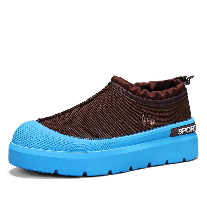 Zapatos de hombre de comercio exterior 2025 zapatos casuales de malla voladora transpirables de verano zapatos de lona perezosos de suela gruesa