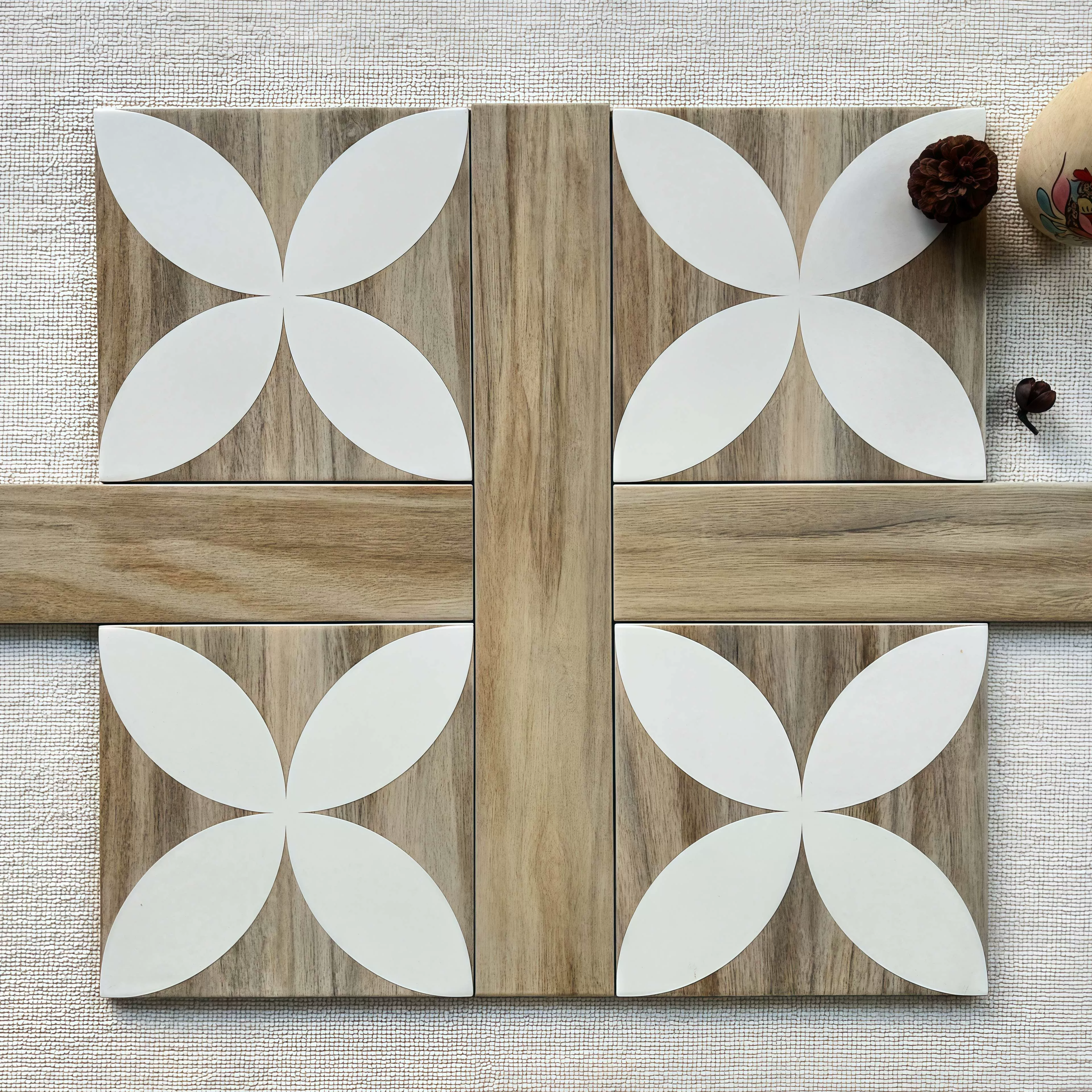 Французская ретро-плитка с текстурой дерева, мозаика, полностью керамическая, для ванной комнаты, нескользящая, для кафе, интернет-знаменитостей, напольная плитка, плитка для балкона