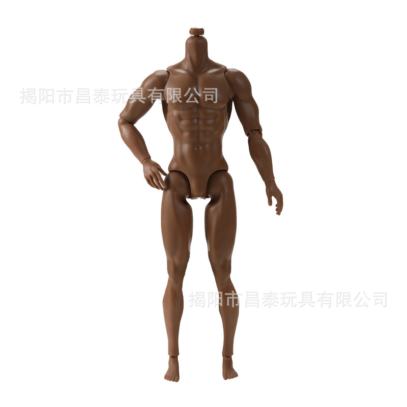 6点多関節可動男の子BJDスーパーモデルボディスポーツフィットネスボディービル素材3色の肌色オプション付き|undefined