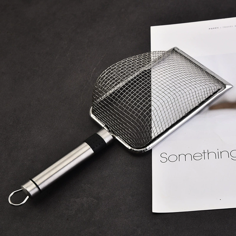 Усовершенствованный совок для кошачьего туалета из нержавеющей стали, длинный ручной совок-сито специально для перепелов и рептилий.