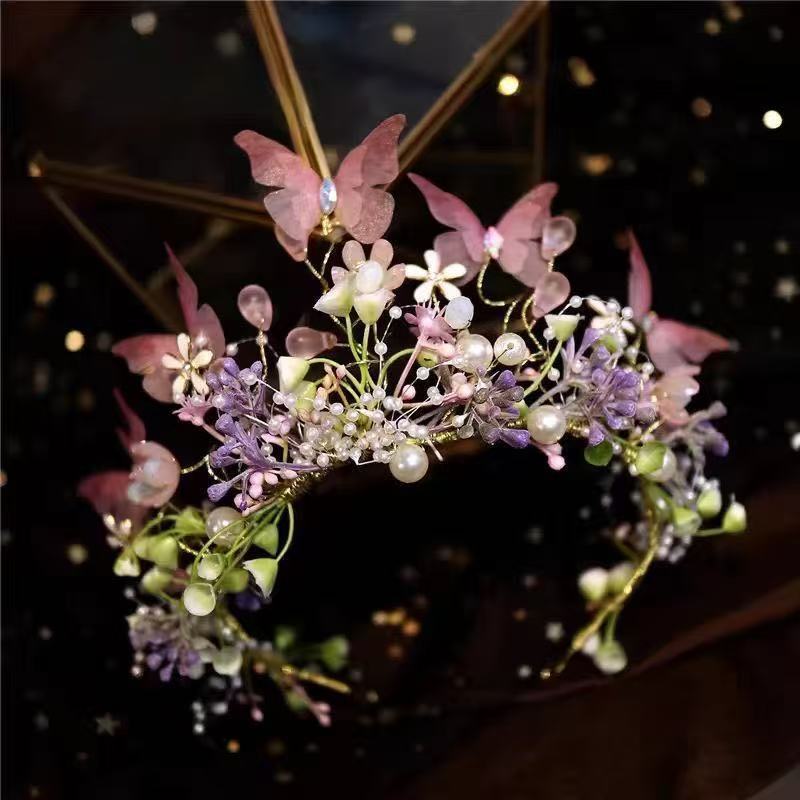 *Smart butterfly head flower-pink*