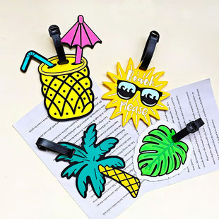 (Wholesale), beach luggage tag solar-powered PVC, suitcase