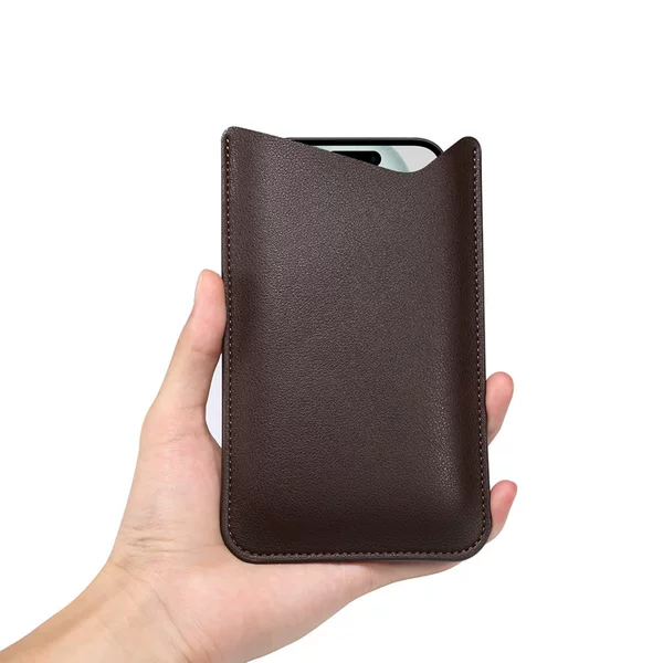 Light and convenient in-line mobile phone bag hand-held protective leather case vertical storage drop-resistant anti-scratch liner mouth bag thin and soft