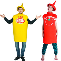成人男女カップルハロウィーンケチャップコスプレ衣装舞台衣装衣装仮装仮装舞踏会いたずら