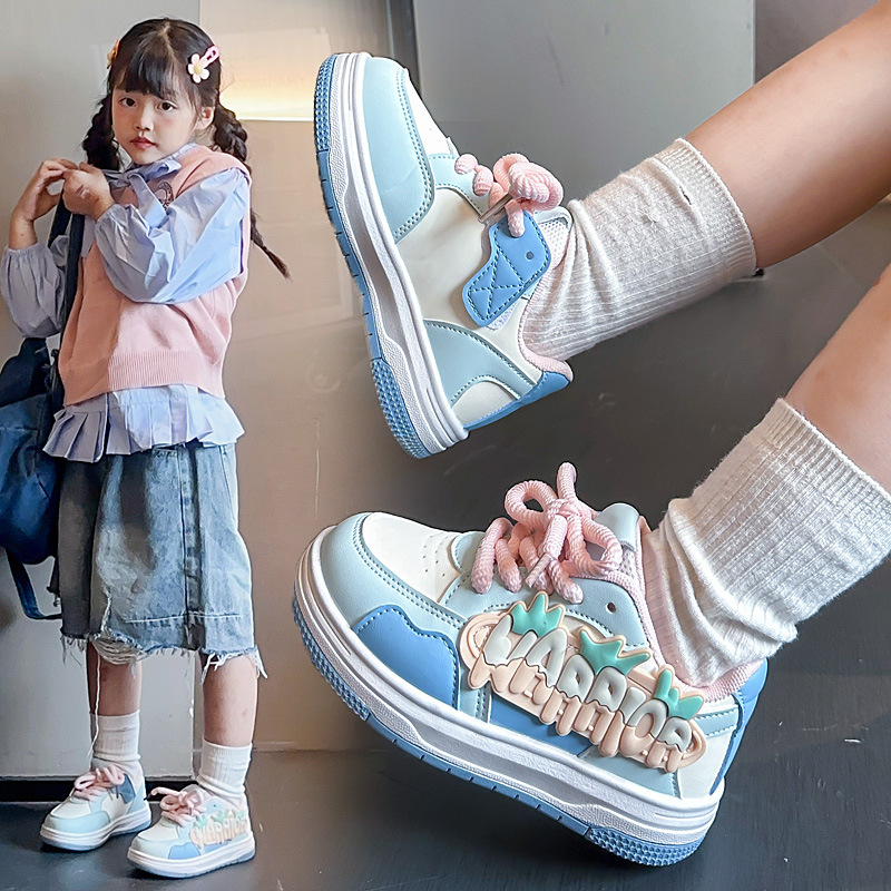 Zapatos de patina de dopamina de niñas 2025 primavera y otoño nuevos niños versátiles estudiantes zapatos casuales de niñas zapatillas respirables