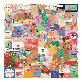 韩国动物小熊兔子dailylike贴纸ins风手机笔记本DIY可爱贴纸贴画
