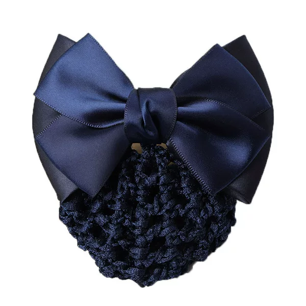 Solid color professional head flower women's summer hotel nurse work coil hair net pocket headdress Korean bow hair accessories wholesale