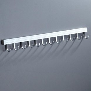 Kitchen Hooks, Punch-Free Hanging Rack, Hanging Rod, Wall-Mounted Spoon and Shovel Storage Rack, Wall Storage, Movable Row Hooks, Space Aluminum