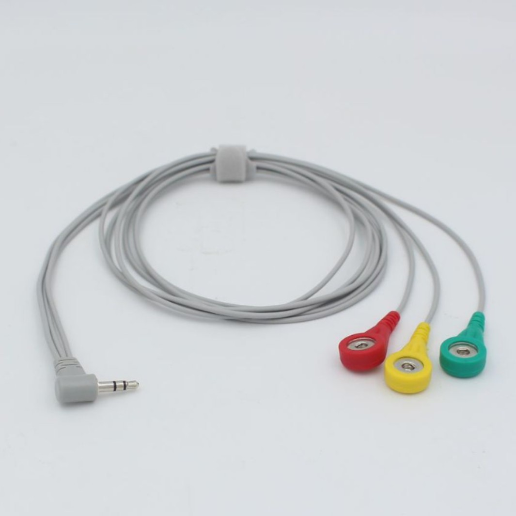 肌电图ECG EMG EKG 心率 生物电信号心电导联线 3.5音频头4.0按扣