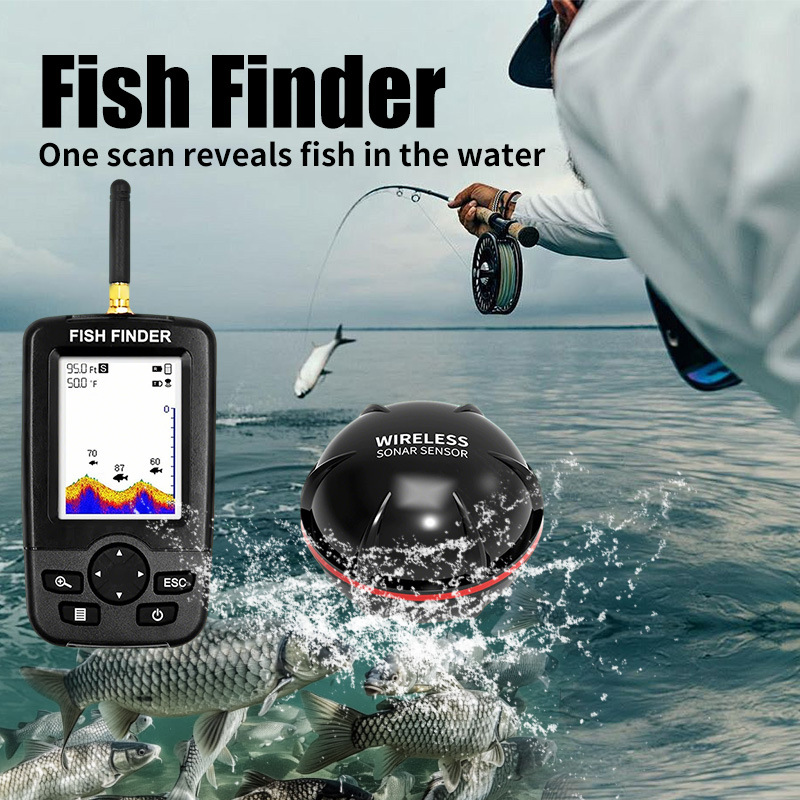 Fishfinder Sonar Fish Detector Colorful Visual High-Definition Fish群 Detector Fishing Device Underwater Fish Finder