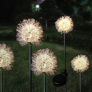 Colorful solar dandelion lamp aluminum wire ball Reed lamp plug-in garden decoration outdoor Villa courtyard lawn
