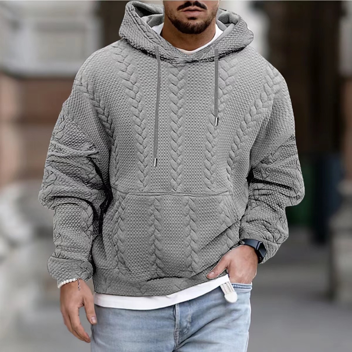 Wholesale Men's Streetwear Solid Color Long Sleeve Men's Hoodies display picture 4