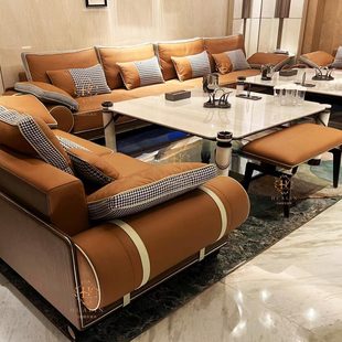 High-end business KTV sofa booth light luxury bar home theater party hi room club special box coffee table U