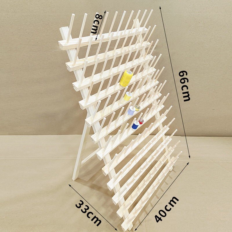 Soporte de eje de alambre de pared más hilo de coser de madera de pino largo Soporte de cable de almacenamiento de alambre con núcleo de lanzadera Soporte de peluca de llave Soporte de grupo de alambre de madera