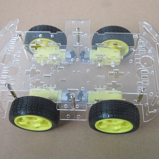 智能小车底盘 4WD 4轮驱动力实足 强磁电机 带码盘 测速 寻迹