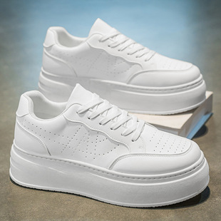 Men's Shoes 2025 Spring New Breathable Men's White Shoes Trendy Versatile Thick-Soled Heightening Sports Shoes Casual Sneakers