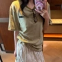 短袖条纹新款撞色t恤