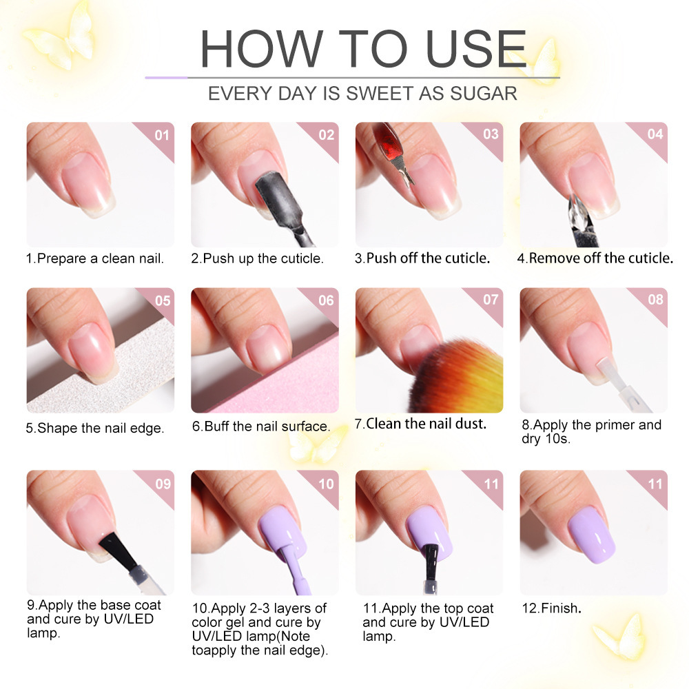 Nueva lámpara de uñas cristal uña conjunto básico de 10 colores polvo de cristal de polvo de uñas herramientas de fricción en stock