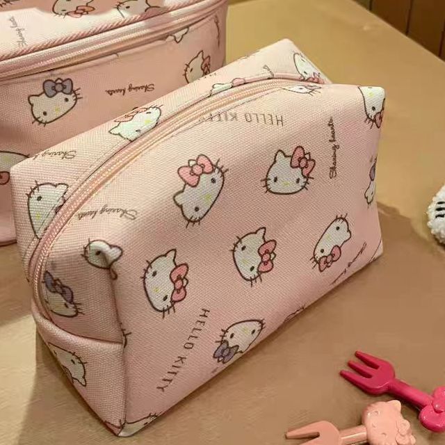 新しいキティかわいい大容量ポータブル収納ハンドバッグ旅行外出洗濯立体化粧品バッグ|undefined