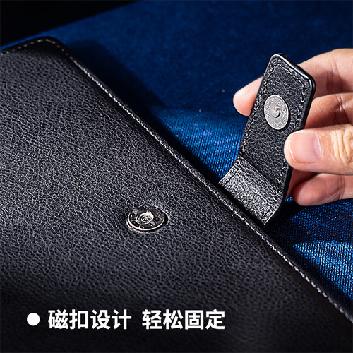 Deli 3302 notebook 120 sheets business magnetic buckle leather notebook work notepad diary meeting minutes