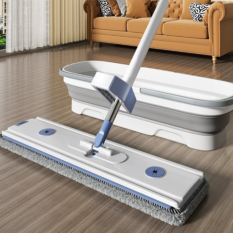 2026 New Model Hands-Free Flat Mop for Home Use, One-Pass Cleaning, Dual-Purpose for Wet and Dry, Lazy Mop for Office Use