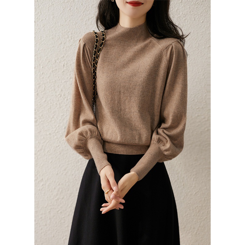 Demi-season multicoloured knitted autumn base body-friendly sweater