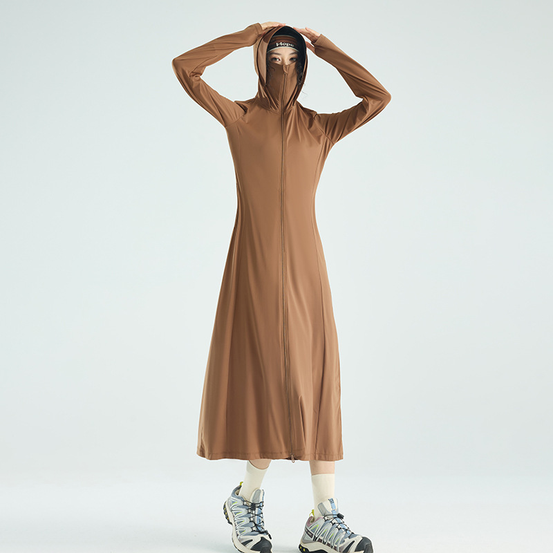 オリジナル糸ロング日焼け止め服女性のためのアイスシルク夏全身日焼け止め服夏の新 2025 通気性ビーチ日焼け止めジャケット|undefined