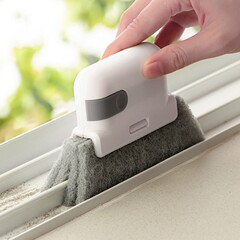 窓枠の溝や死角の掃除用ブラシ、窓枠掃除ツール、窓枠の隙間掃除用ブラシ、たわし