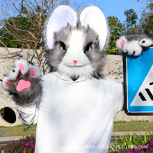 毛绒写实兔子兽头fursuit单头成品兽头漫展cosplay福瑞兽装可穿戴