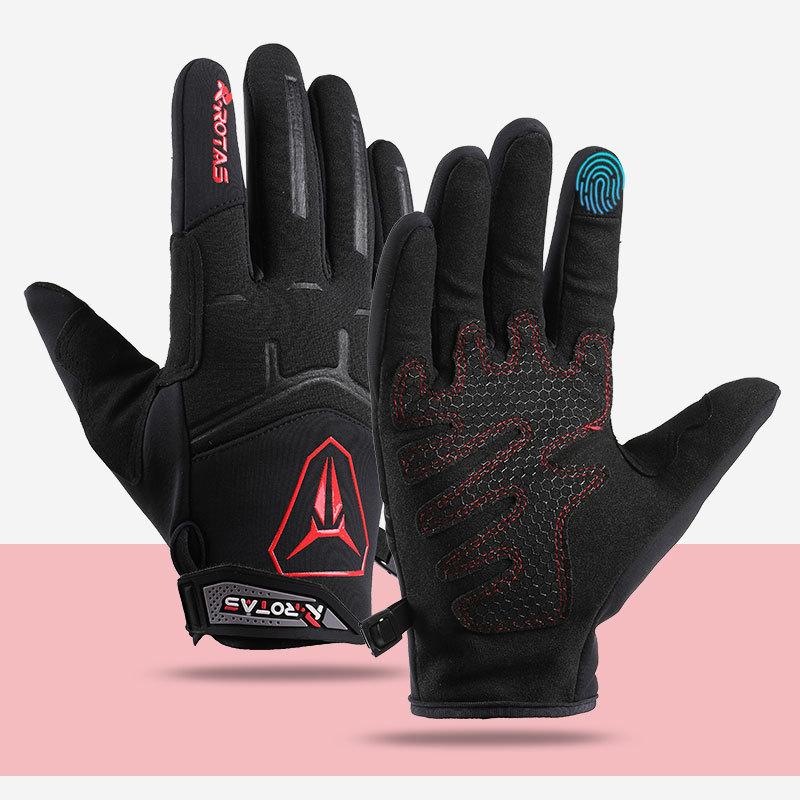 Otoño y invierno guantes de ciclismo para hombres a prueba de viento, agua y vello, pantalla táctil antideslizante al aire libre guantes calientes para motocicleta