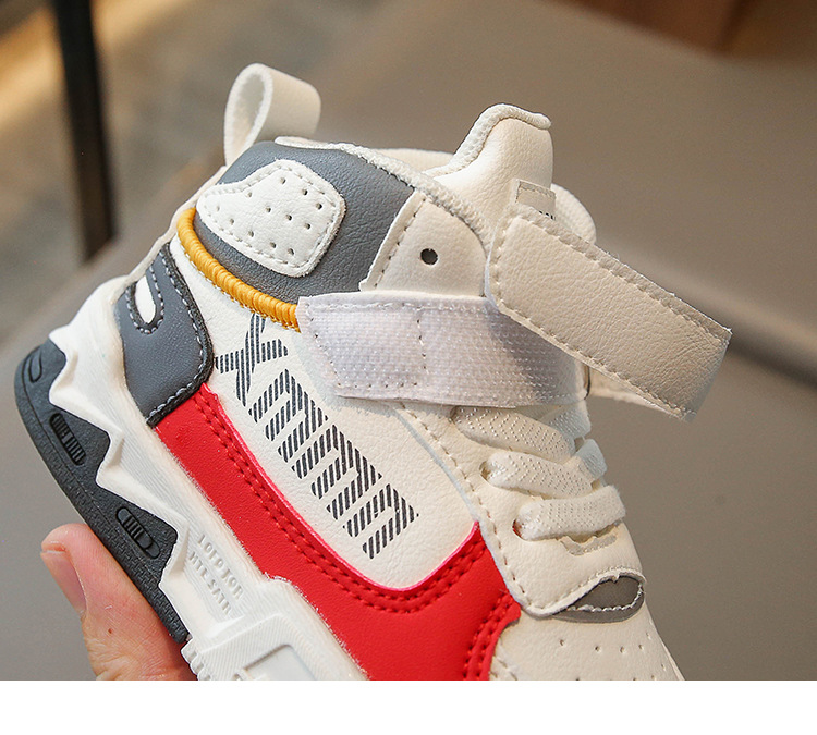2024 primavera e autunno scarpe da basket in pelle per bambini scarpe da ginnastica alte per ragazzi scarpe da corsa da allenamento per bambini di piccole e medie dimensioni_voghion.com