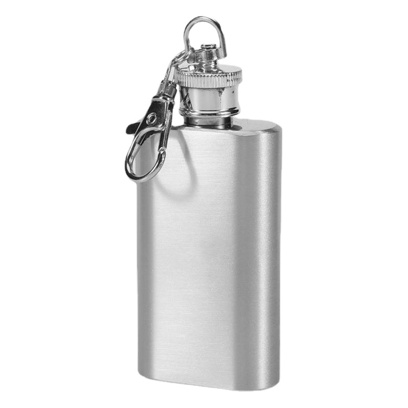 Cross-border spot portable camping small hip flask outdoor stainless steel hip flask 1-2 Oz hip flask keychain