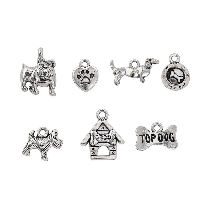 Оптовая продажа 7 стилей животных собаки подвеска собака бренд ретро сплава ювелирные аксессуары A800441