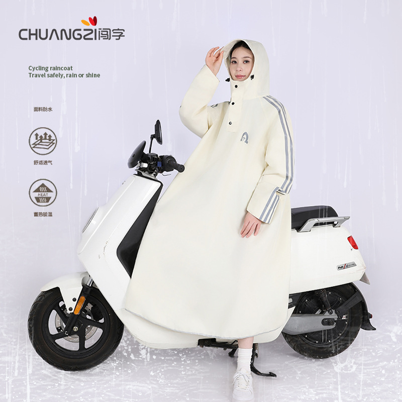 Impermeable para mujer, coche eléctrico, uso externo para adultos, cuerpo largo, anti-lluvia, senderismo al aire libre, rompevientos ligeros, poncho de ciclismo