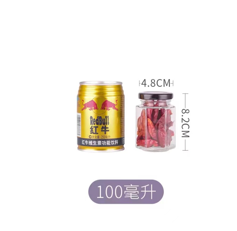 卸売 六角形蜂蜜ガラス瓶 漢方薬分注瓶 膏薬瓶 梨膏瓶 チリソース瓶 ガラス瓶 密封|undefined