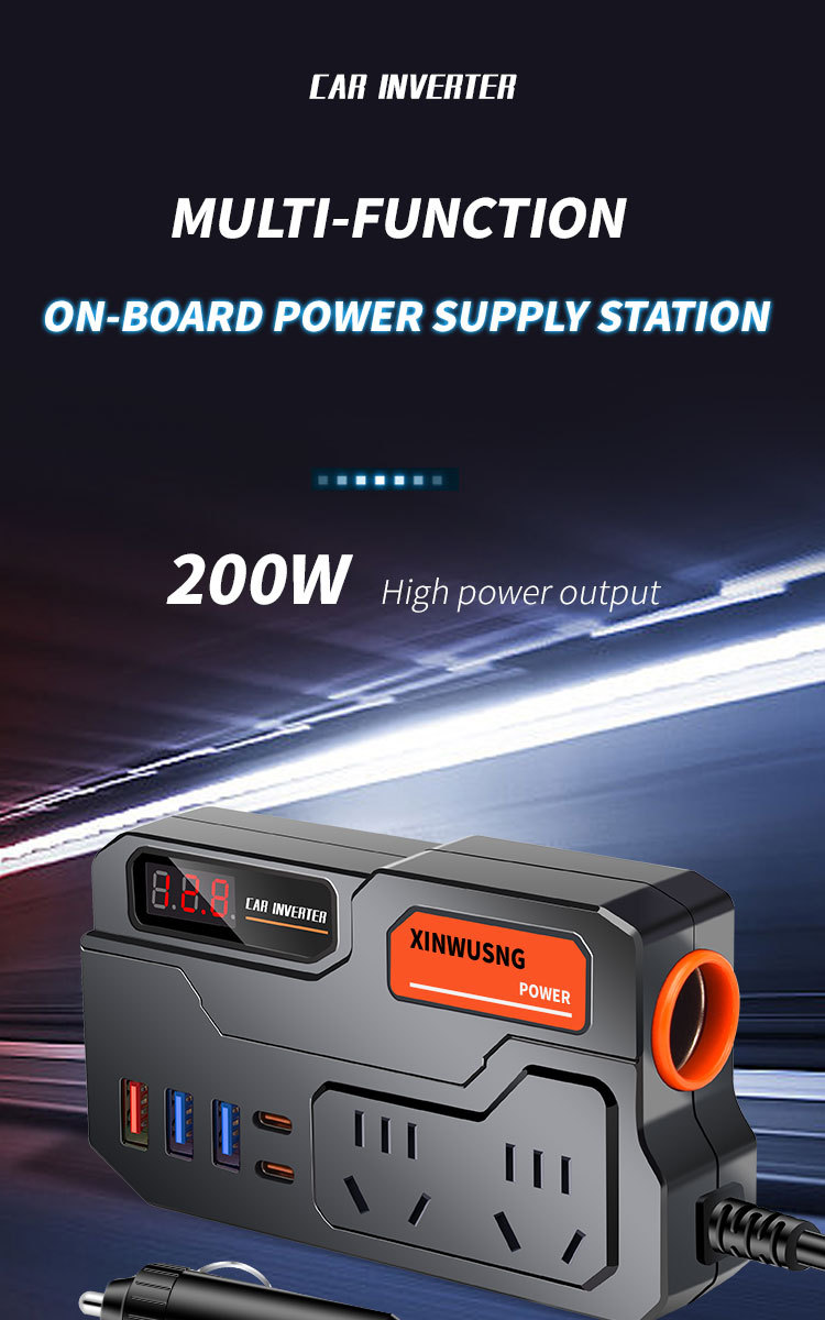 Cross-border car inverter 12V24V to 220V truck power converter multifunctional car socket charger